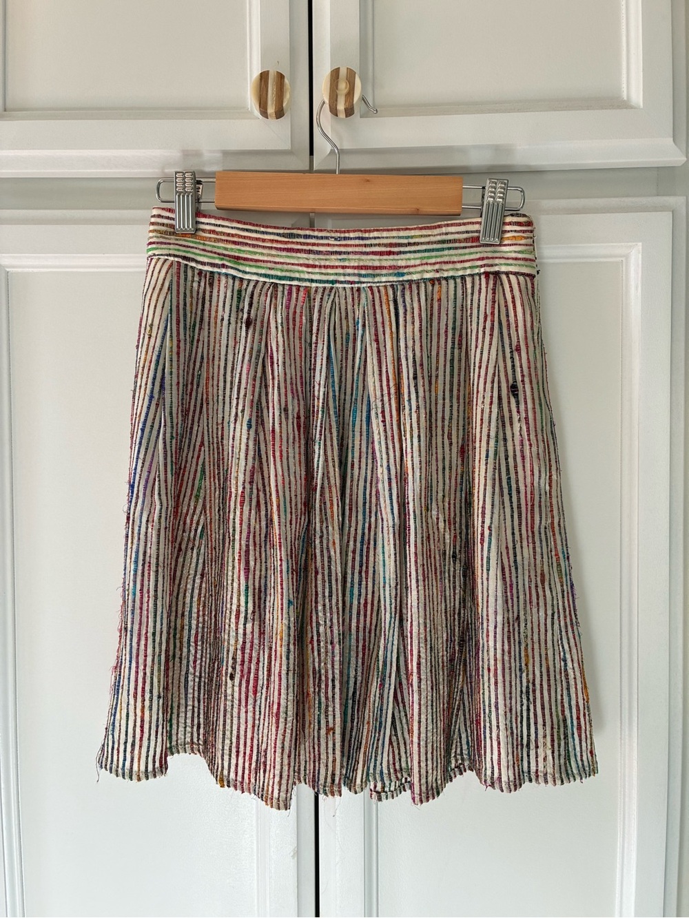 Multicolor Striped Pleated Skirt - Women